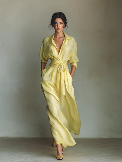 ANISHA™ - ROBE MAXI EN LIN D'ÉTÉ