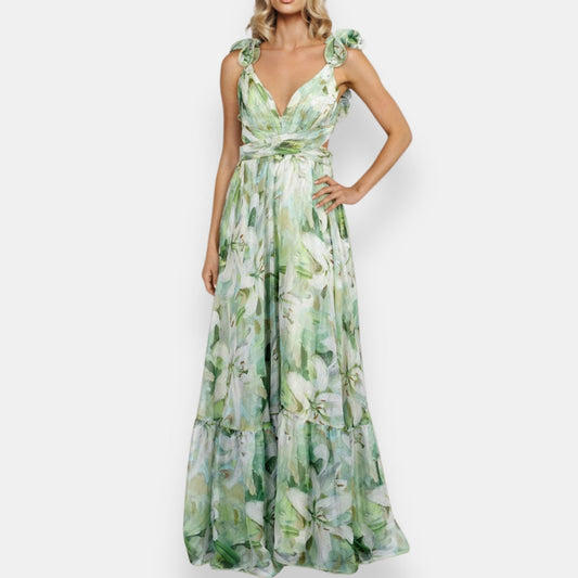 Talvarne | Robe Longue Fleurie Découpée