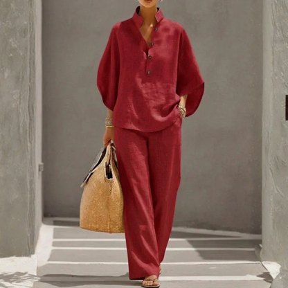 MARIBEL™ - ENSEMBLE DE LIN D'ÉTÉ DÉCONTRACTÉ AVEC COUPE AMPLE