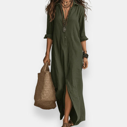 Bréhalde | Robe chemise longue bohème