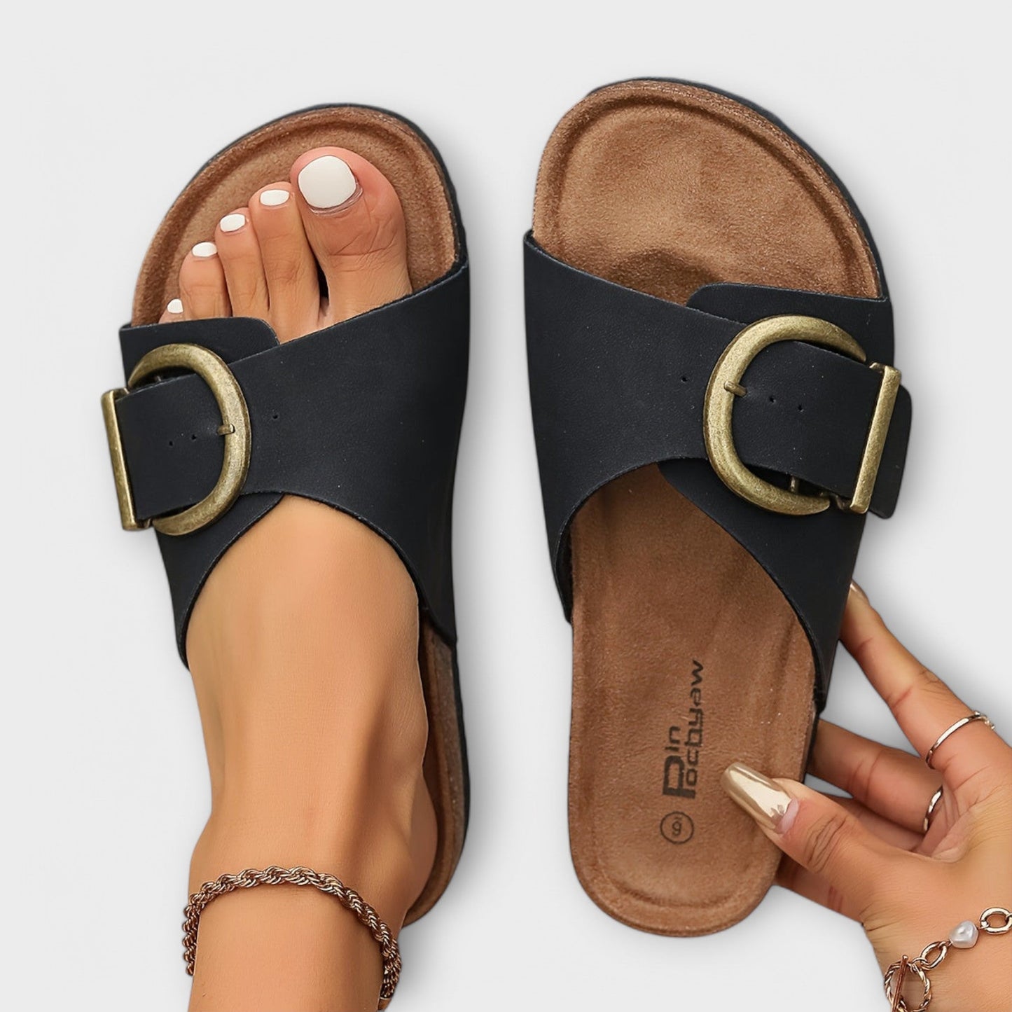Margie | Sandales en Liège pour Femmes avec Fermeture à Boucle Design
