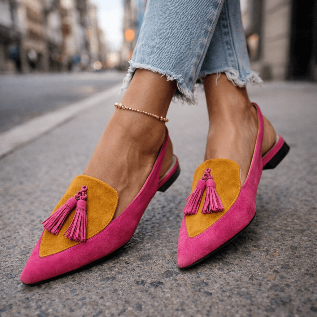 Eliza | Sandales avec lanières et pompons