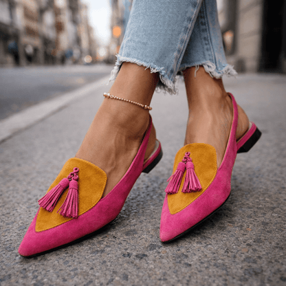Eliza | Sandales avec lanières et pompons