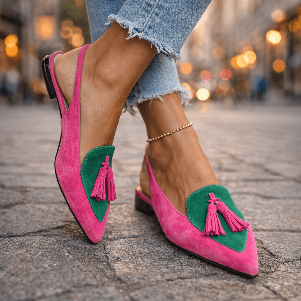 Eliza | Sandales avec lanières et pompons