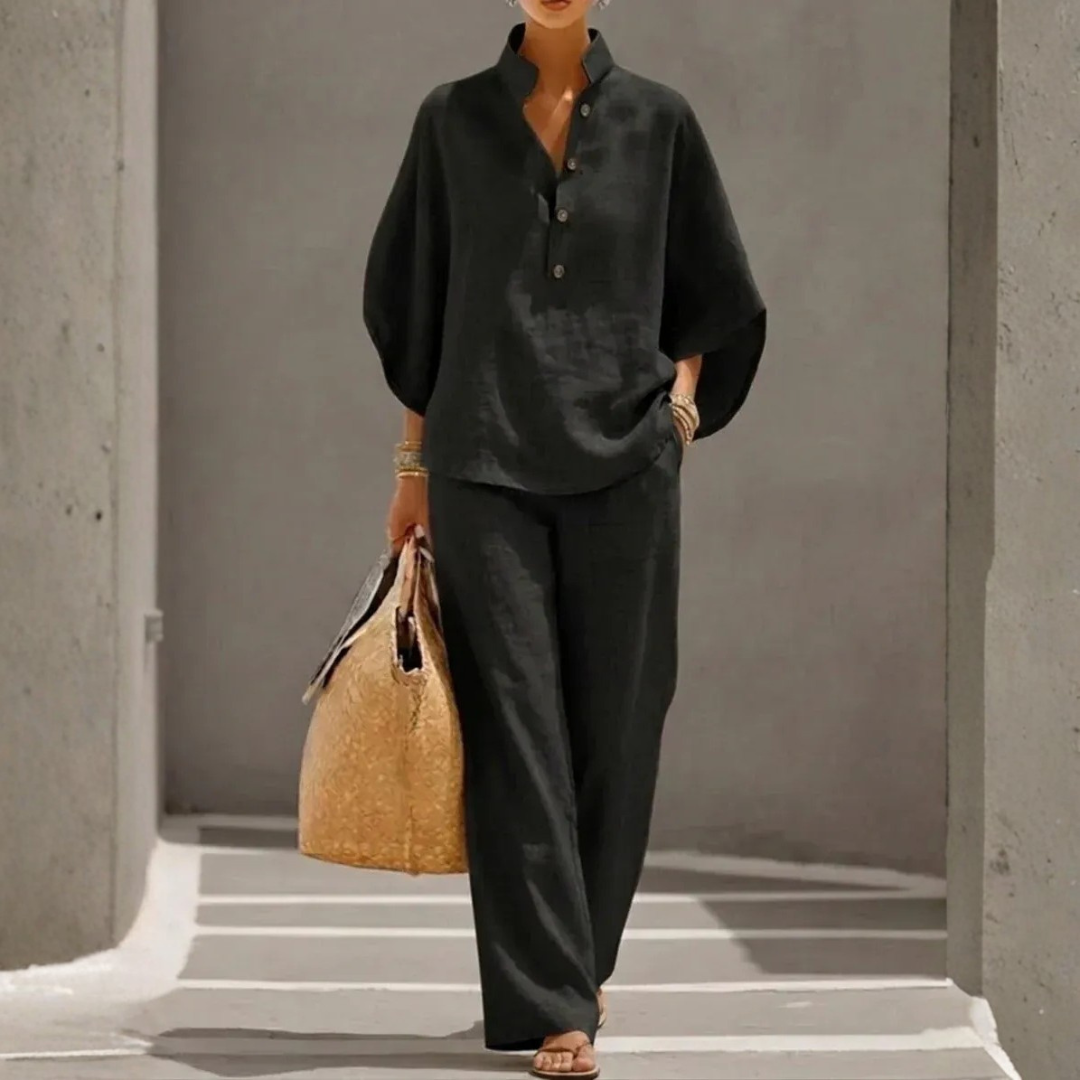MARIBEL™ - ENSEMBLE DE LIN D'ÉTÉ DÉCONTRACTÉ AVEC COUPE AMPLE