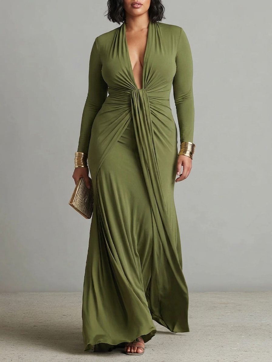 EVELYN™ - ROBE MAXI EN SOIE GLAMOUR