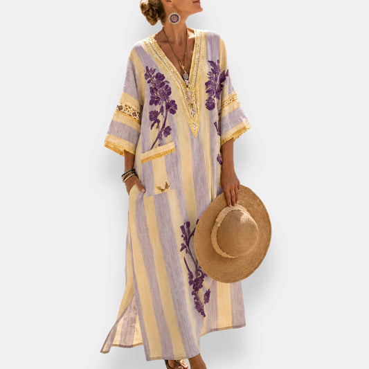 Anaïse | Robe Kaftan Fleurie