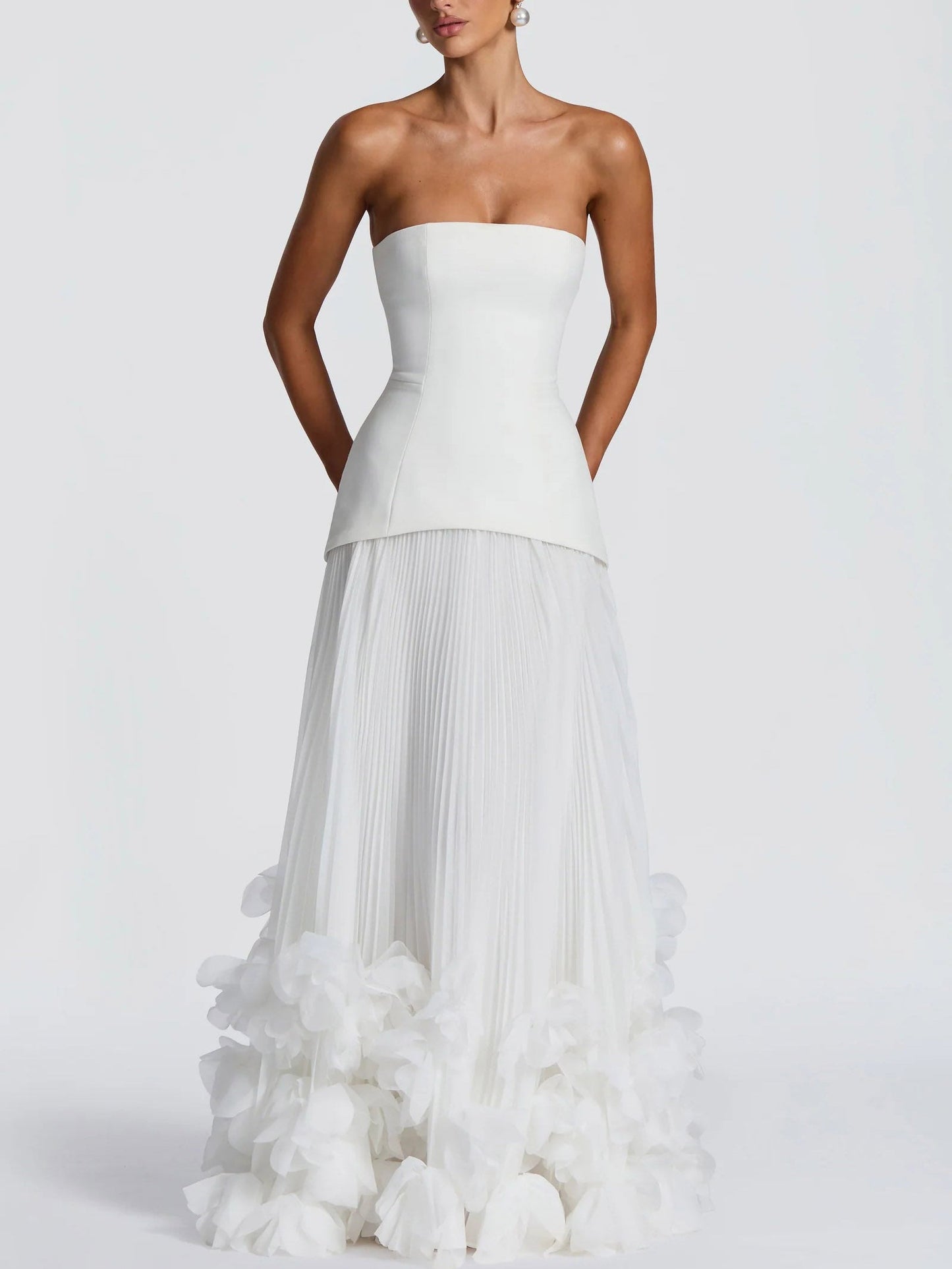 Robe Maxi avec Design en Pétales