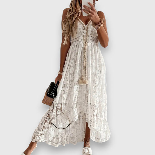 Fleur | Robe longue en dentelle bohème