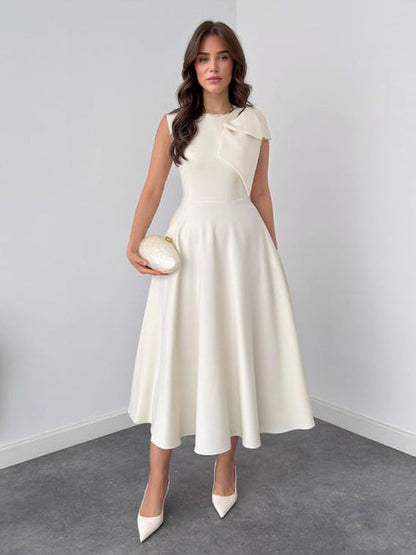 Robe midi ajustée à nœud