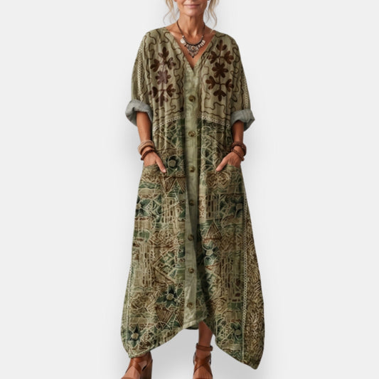 Aziliz | Robe Kaftan Patchwork
