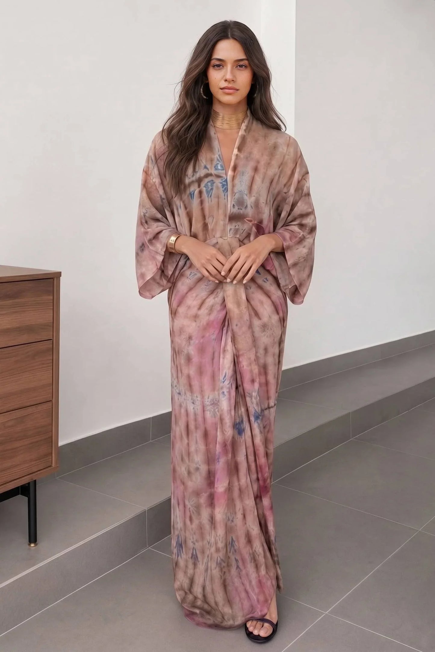 Robe Imprimée Style Kimono