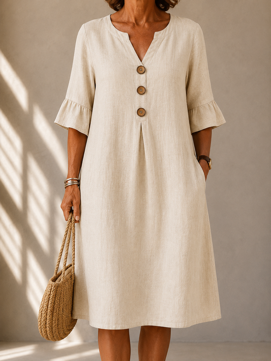 DELACROIX | Robe Boutonnée Pli Creux Charlotte