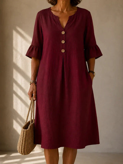DELACROIX | Robe Boutonnée Pli Creux Charlotte