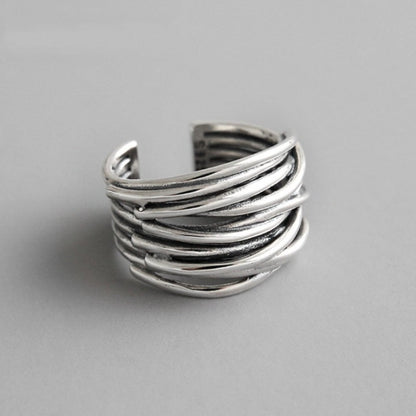 DELACROIX | BAGUE AJUSTABLE EN ARGENT À COUCHES