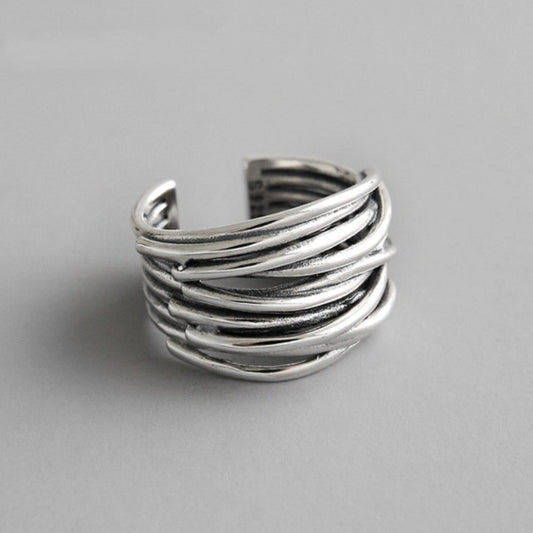 DELACROIX | BAGUE AJUSTABLE EN ARGENT À COUCHES