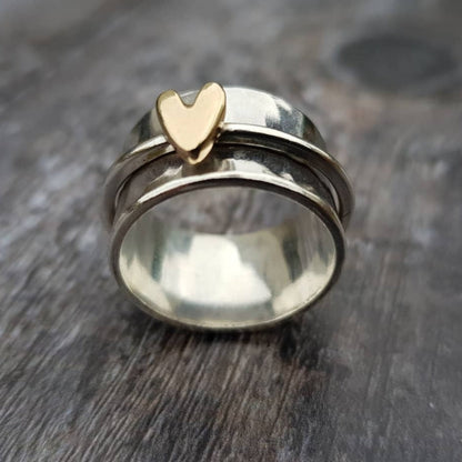 DELACROIX | BAGUE EN ARGENT CŒUR DORÉ