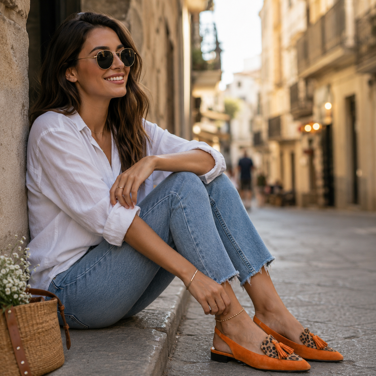 Eliza | Sandales avec lanières et pompons