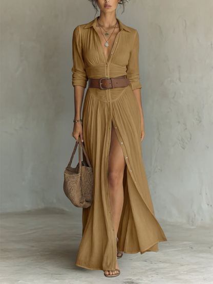 DOLORES™ - ROBE MAXI EN LIN ÉLÉGANTE D'ÉTÉ
