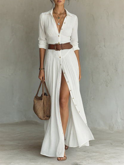 DOLORES™ - ROBE MAXI EN LIN ÉLÉGANTE D'ÉTÉ