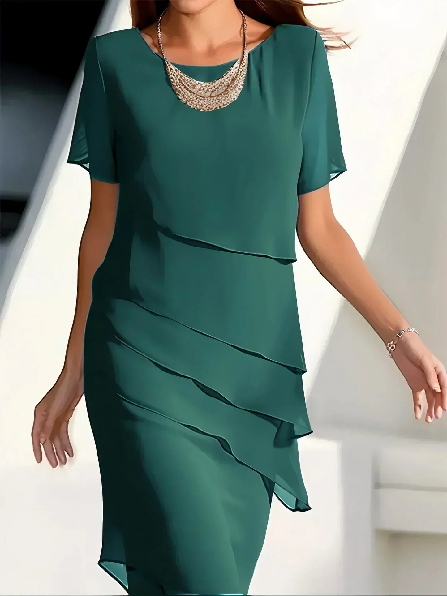 Monika - Short Sleeve Midi Dress
