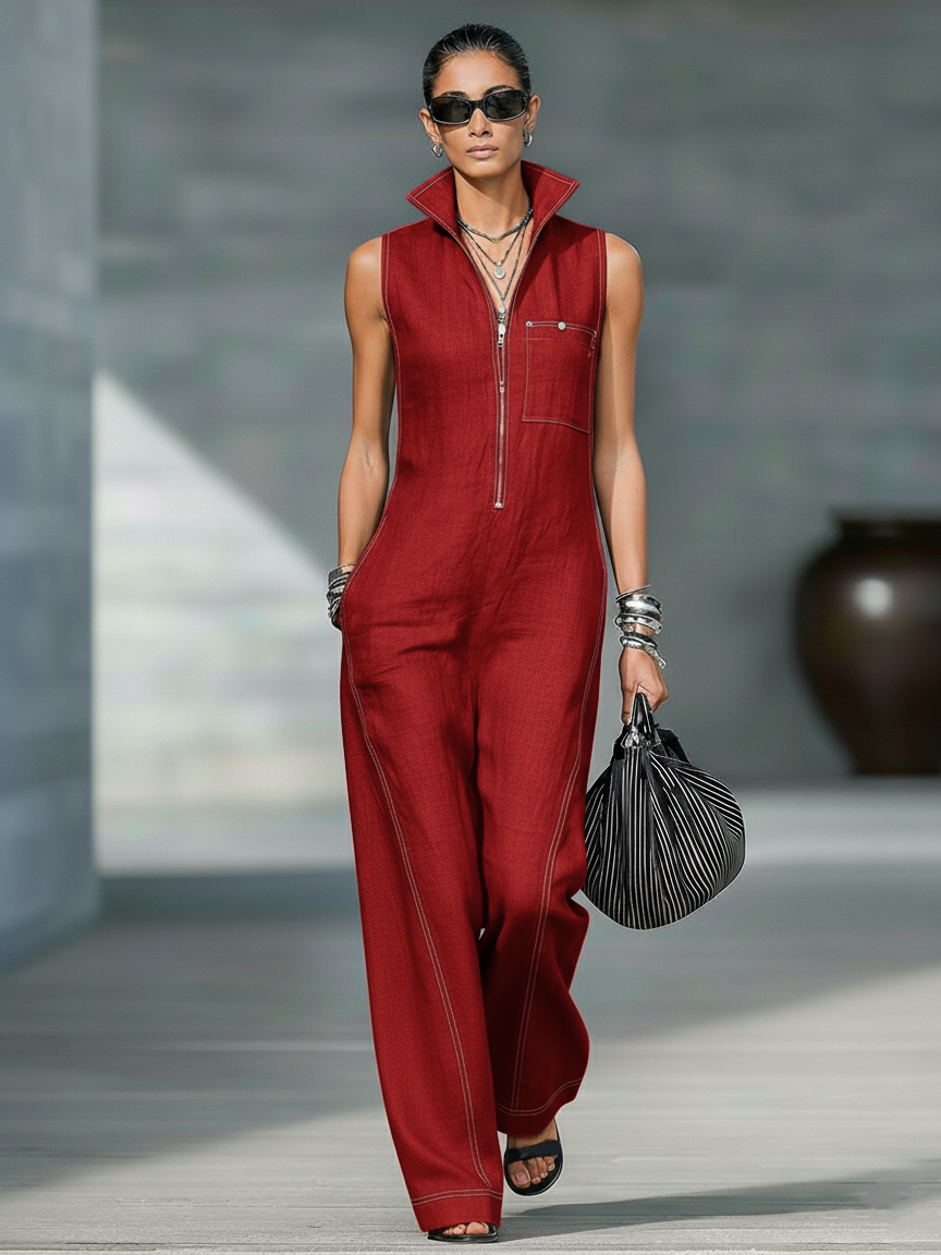 VELMA™ - JUMPSUIT SANS MANCHES ÉLÉGANT