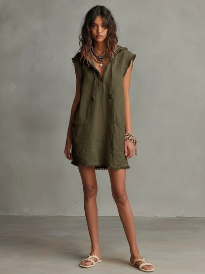 Lina | Minimalist Linen-Blend Mini Dress