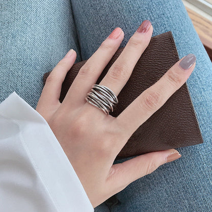 DELACROIX | BAGUE AJUSTABLE EN ARGENT À COUCHES