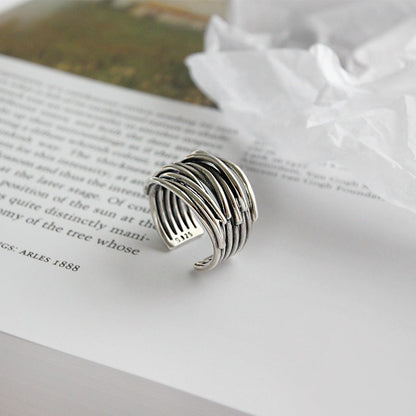 DELACROIX | BAGUE AJUSTABLE EN ARGENT À COUCHES