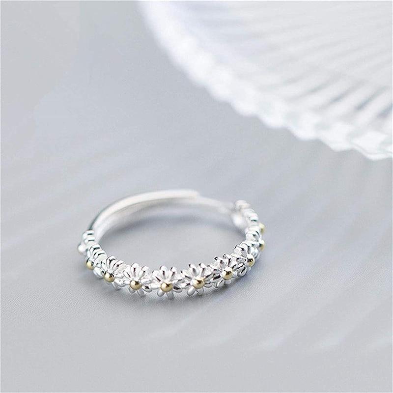 DELACROIX | BAGUE RÉGLABLE EN ARGENT AVEC MARGUERITE