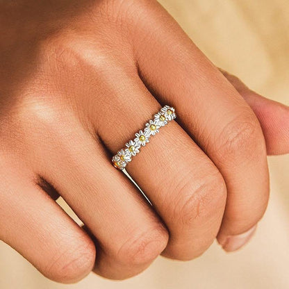 DELACROIX | BAGUE AJUSTABLE EN ARGENT AVEC MARGUERITE