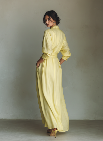 ANISHA™ - ROBE MAXI EN LIN D'ÉTÉ