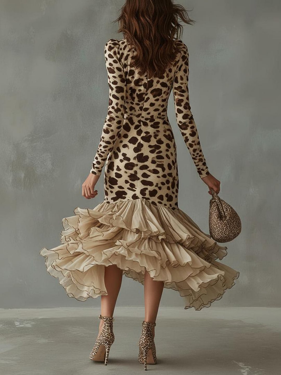 Éléonora | Robe à volants imprimée animal