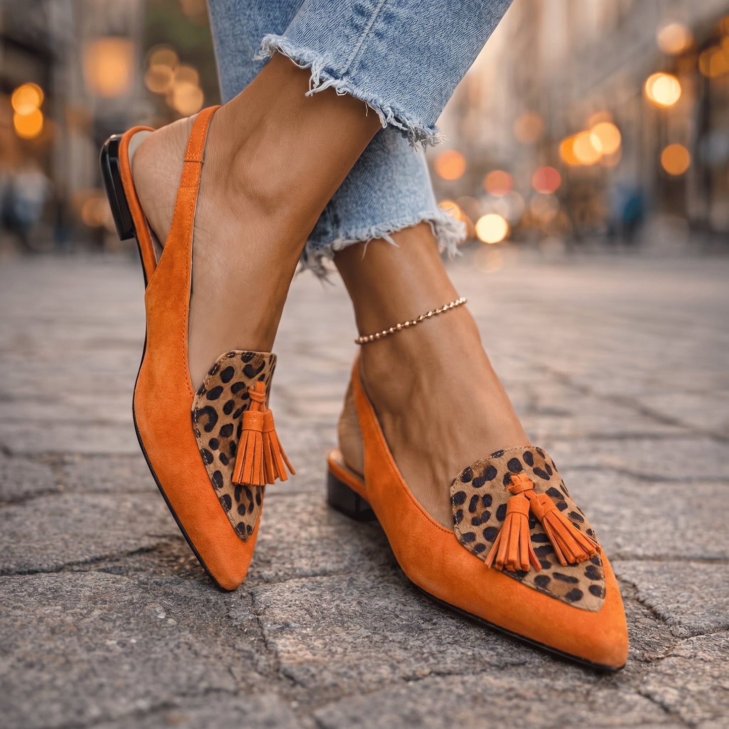 Eliza | Sandales avec lanières et pompons