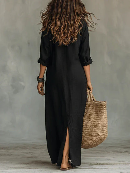 Robe Céline — robe maxi à coupe ample avec des boutons