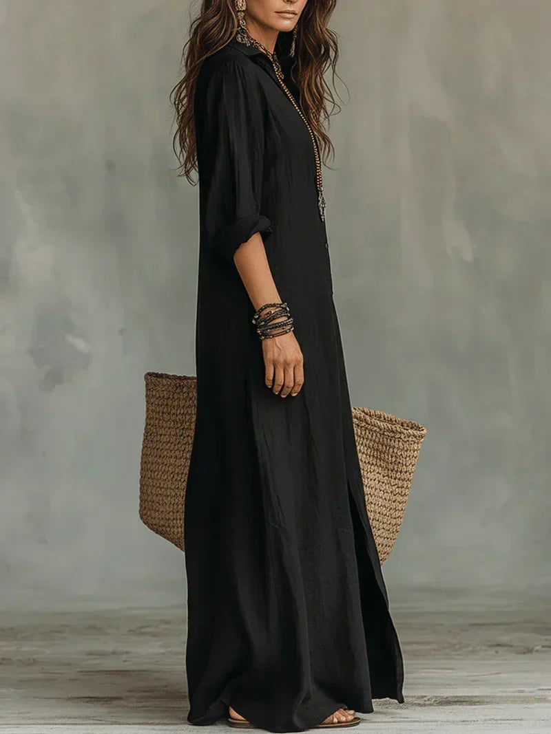 Robe Céline — robe maxi à coupe ample avec des boutons