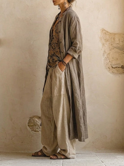 Ensemble Patricia — trois pièces en coton et lin