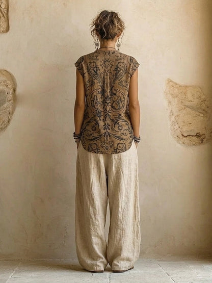 Ensemble Patricia — trois pièces en coton et lin