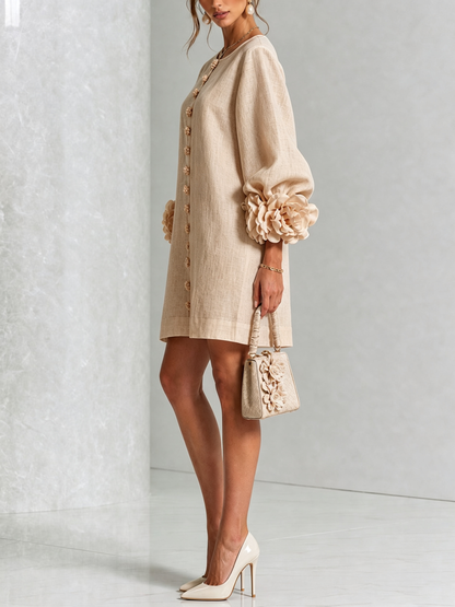 Robe Mini Florale Boutonnée