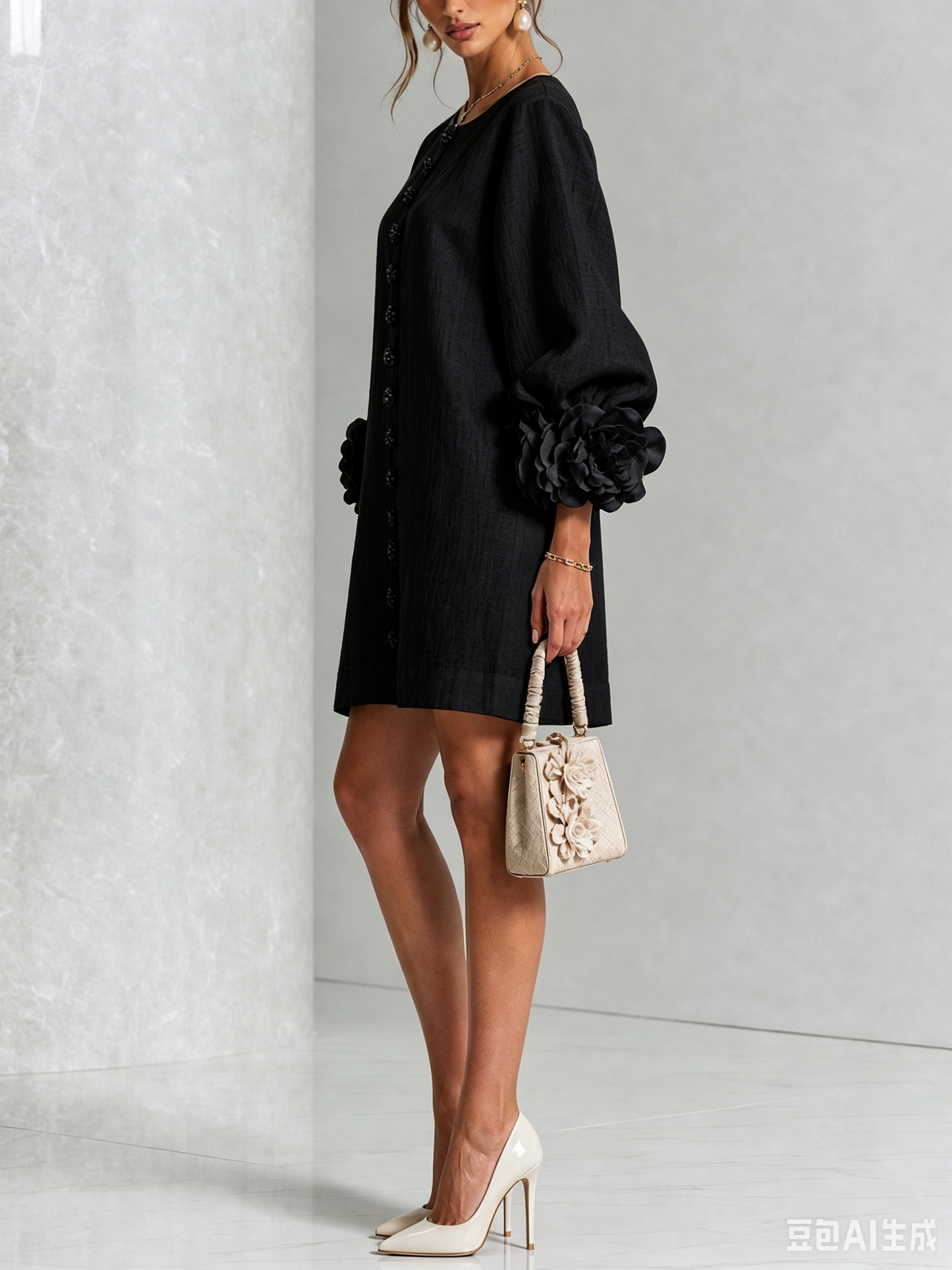 Robe Mini Florale Boutonnée