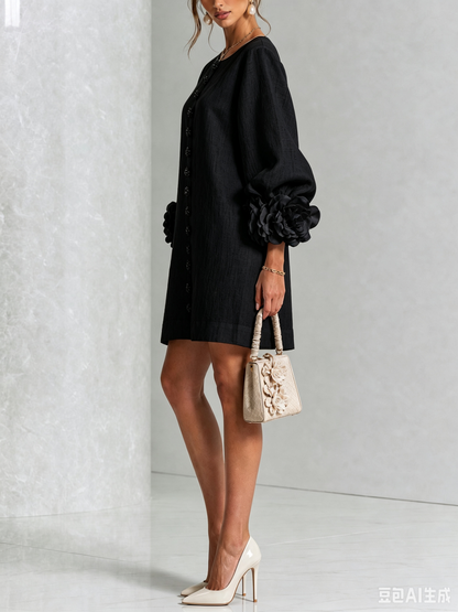 Robe Mini Florale Boutonnée
