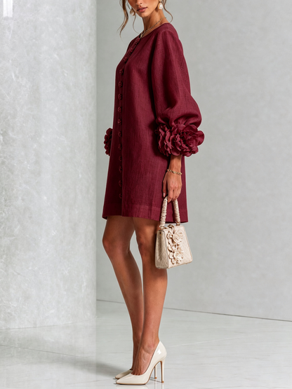 Robe Mini Florale Boutonnée