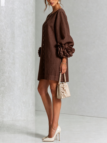 Robe Mini Florale Boutonnée