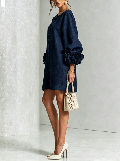 Robe Mini Florale Boutonnée