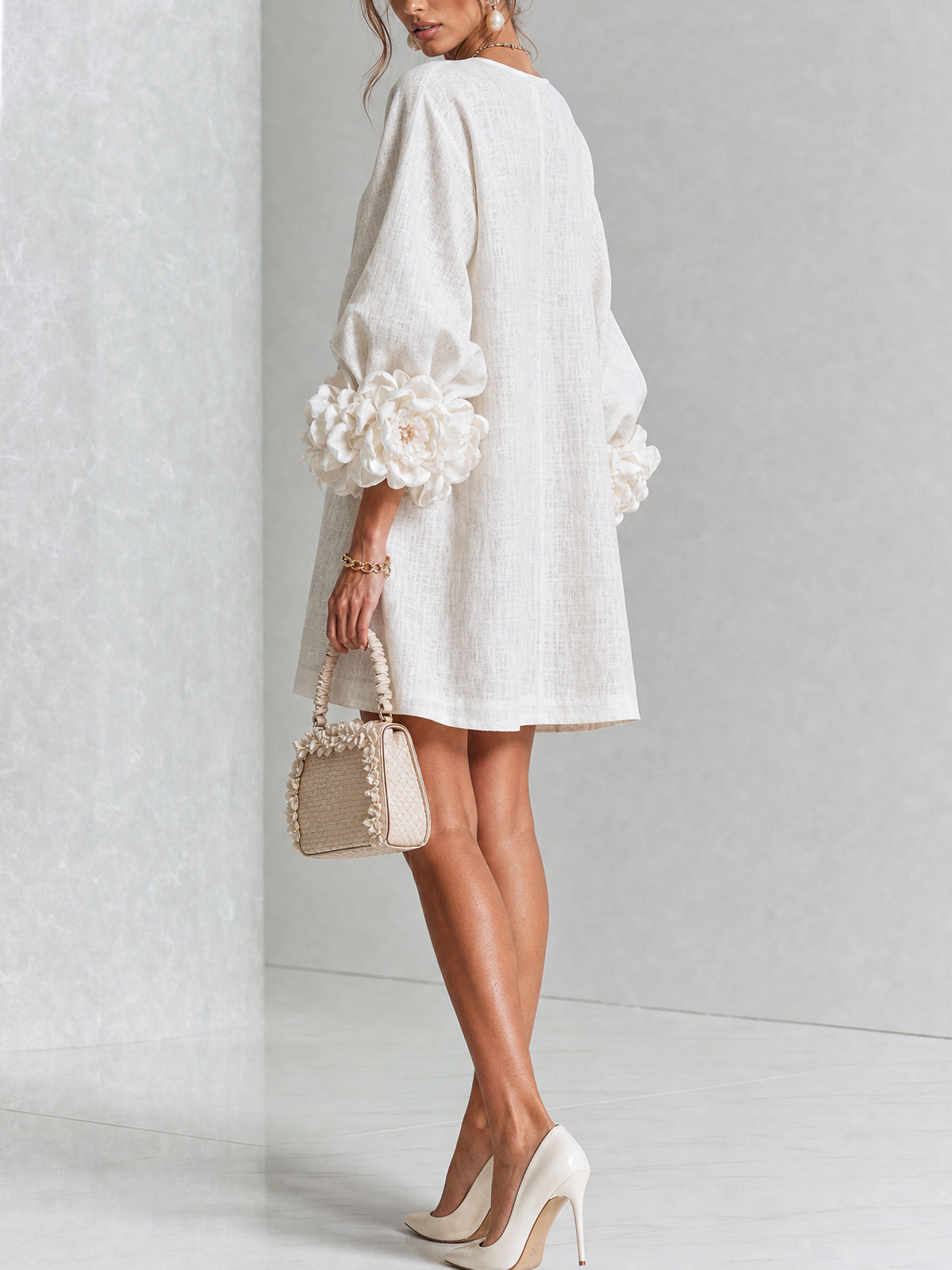 Robe Mini Florale Boutonnée