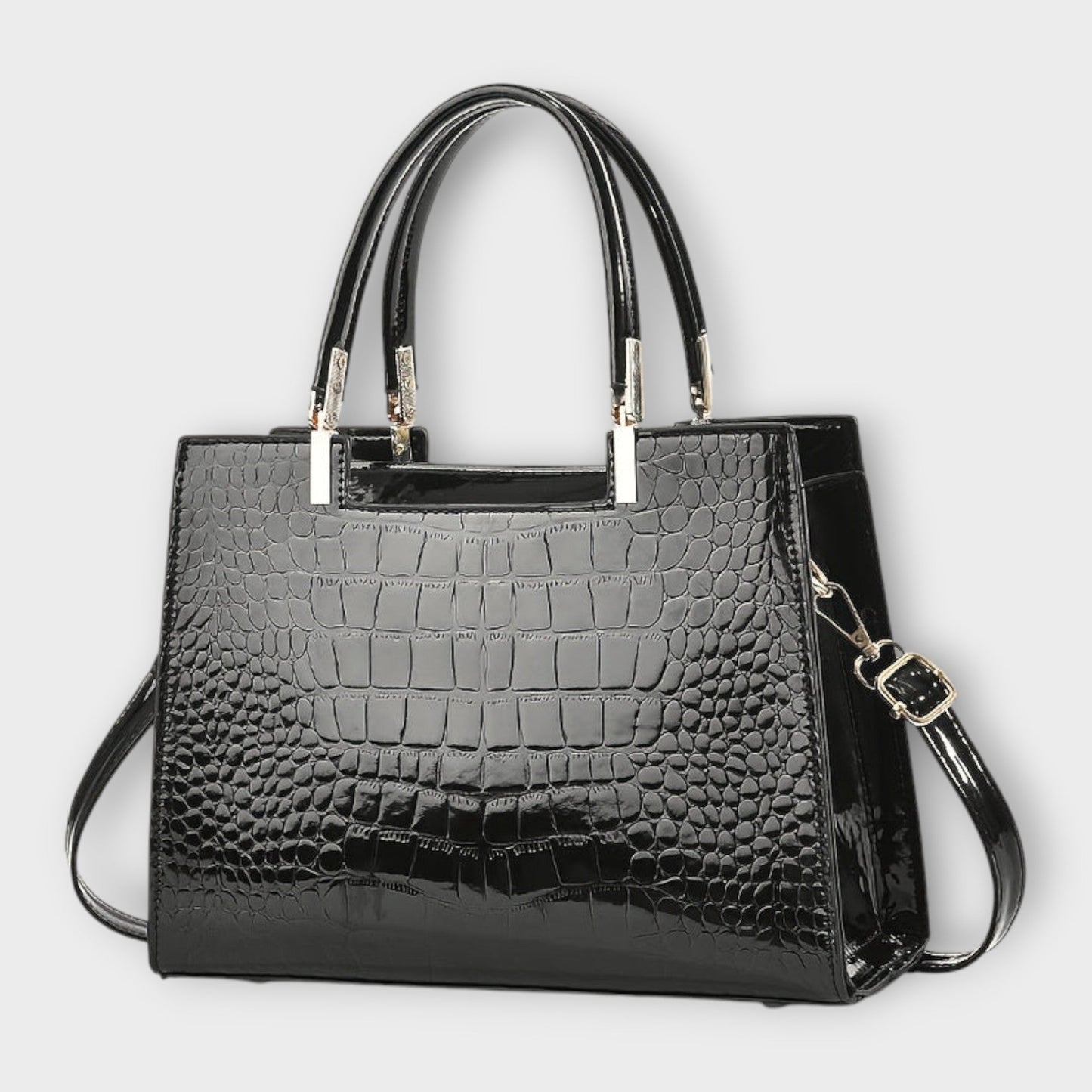 Maison Verdelle - Sac à main avec motif en cuir crocodile brillant