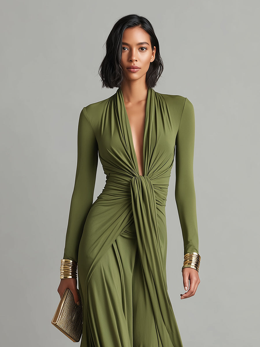 EVELYN™ - ROBE MAXI EN SOIE GLAMOUR