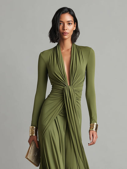 EVELYN™ - ROBE MAXI EN SOIE GLAMOUR