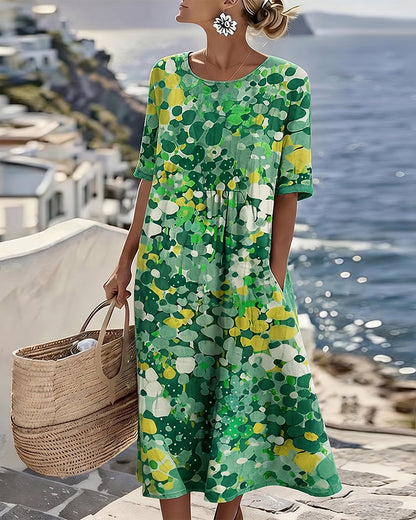 ELENA™ - ROBE MIDI ÉLÉGANTE À FLEURS D'ÉTÉ