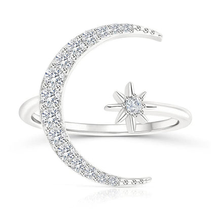 DELACROIX | BAGUE LUNE ET ÉTOILE EN ARGENT